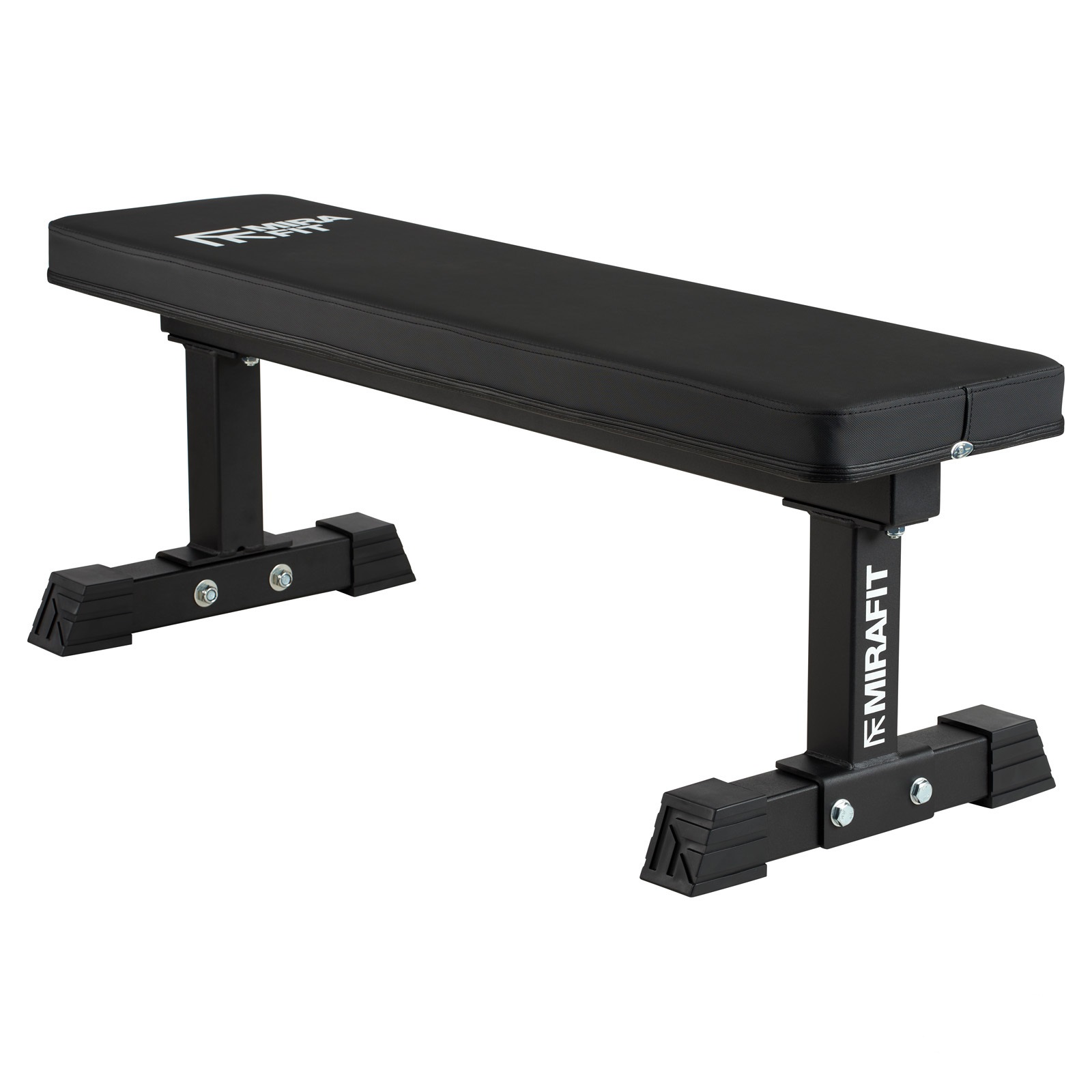 Mirafit M2 Flat Weight Bench in black and orange